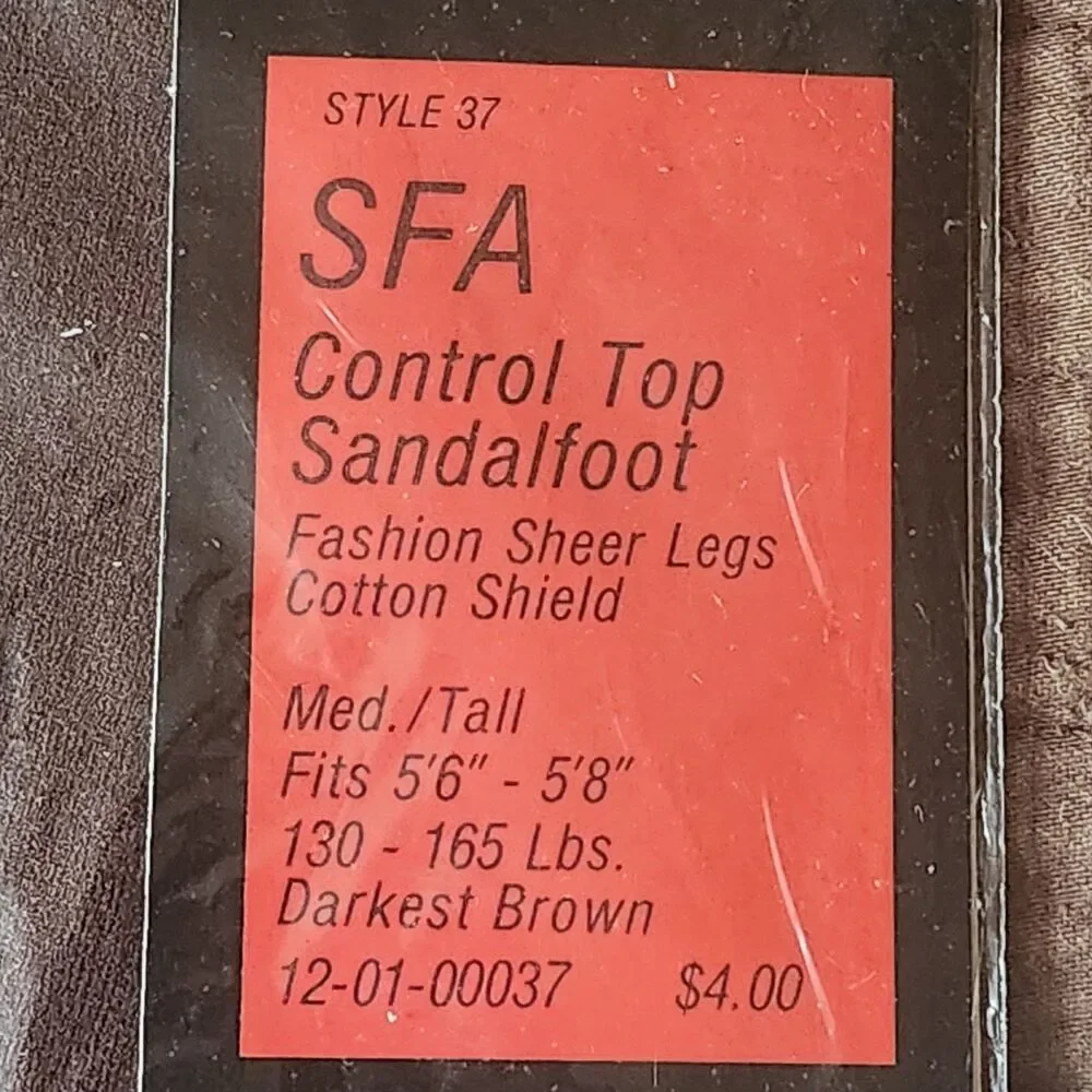 2 Vtg Saks Fifth Avenue Pantyhose Darkest Brown SFA Control Top Med/Tall